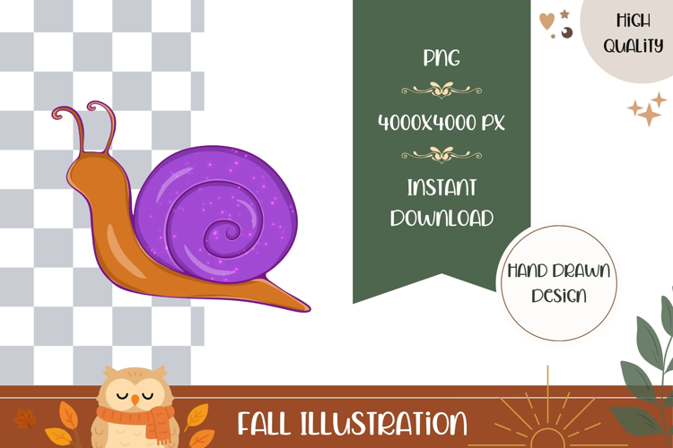 Hand Drawn Fall Illustration, Cartoon Snail PNG