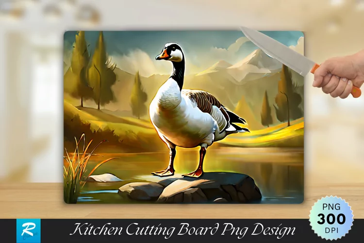 Goose Background Cutting Board Sublimation Design