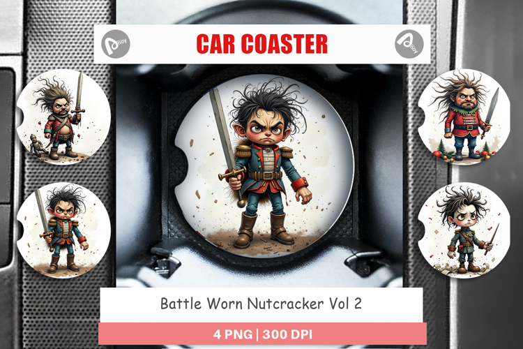 Car Coaster Battle Worn Nutcracker