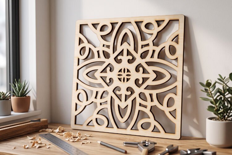Square Decorative Panel SVG | Laser Cut File example image 1