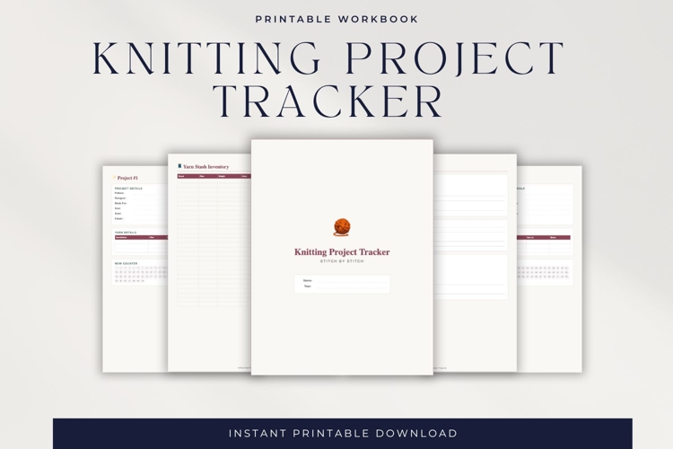Knitting Project Tracker PDF | Yarn Stash Inventory