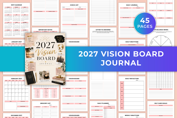 2027 Vision Board Journal | Goal Setting, Manifestation