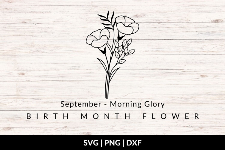 September Birth Flower Bouquet SVG - Morning Glory example image 1