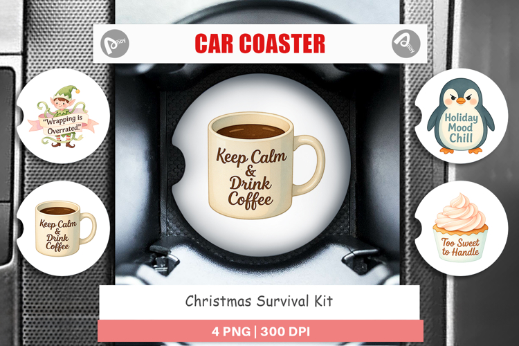 Car Coaster Christmas Survival Quotes