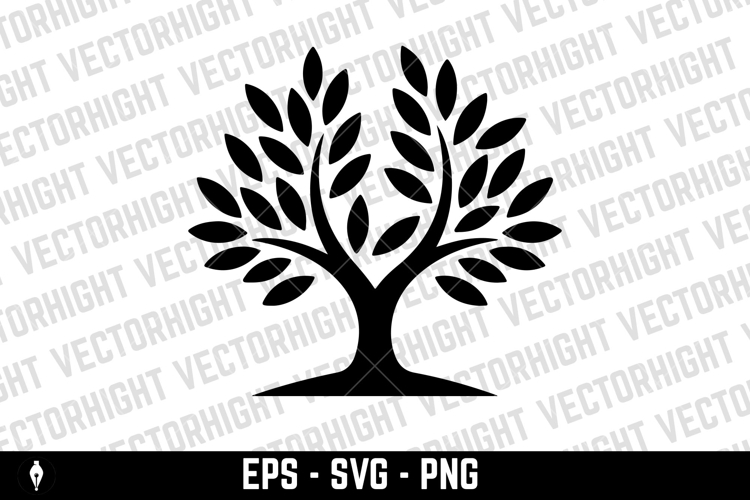 Olive tree silhouette icon. Design element for logo, label,