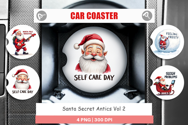 Santa Secrets Car Coaster