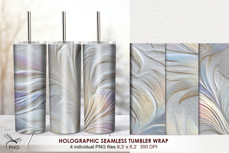 Holographic patterns seamless Tumbler Wrap - 4 Variations