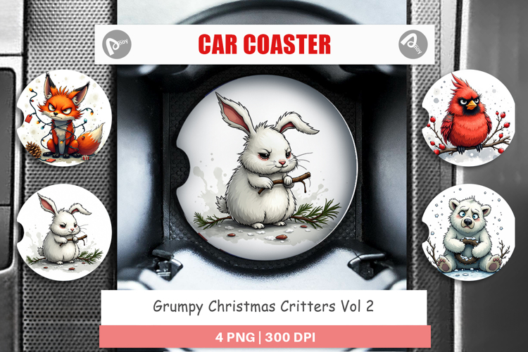 Car Coaster Grumpy Christmas Critters