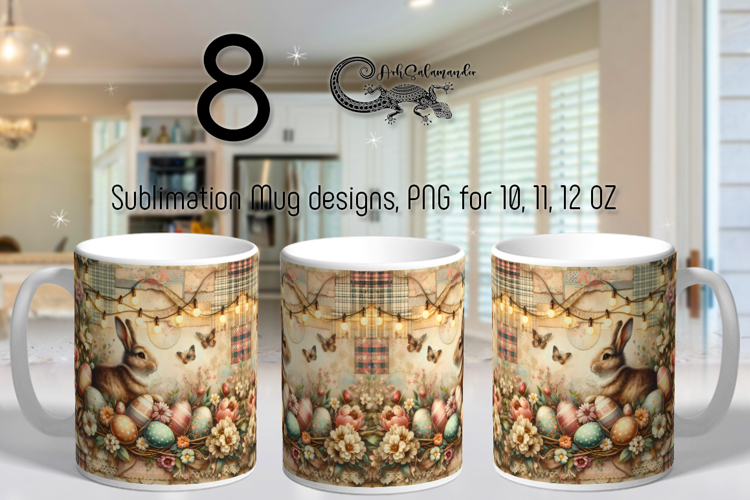 Shabby chic Easter | Sublimation Mug design Bundle