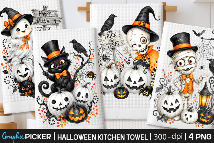 Halloween Kitchen Towel PNG, Funny Halloween PNG, Spooky PNG