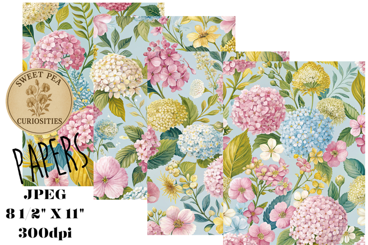 Shabby Chic, Flowers, Papers, Junk Journal