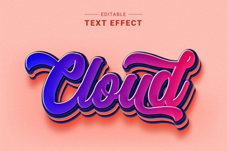 Editable Text Effect for Illustrator. Vector Graphic styles example image 1