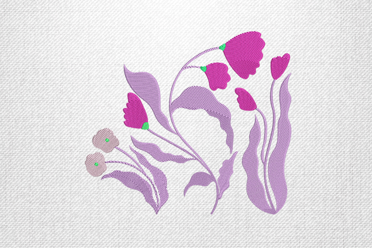 Elegant Pink Floral Bouquet Embroidery Design
