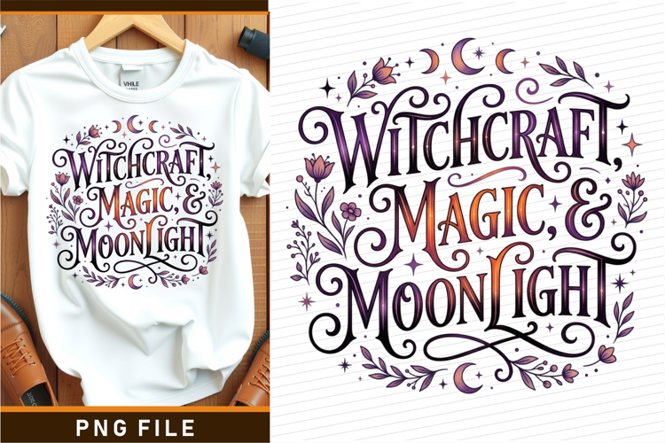 Witchcraft magic and moonlight, Halloween sublimation PNG