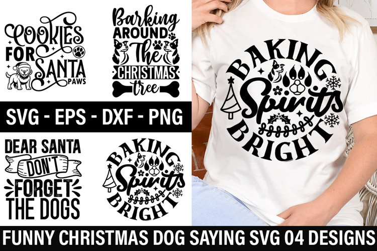 Funny Christmas Dog Saying SVG Design - Barking Around The