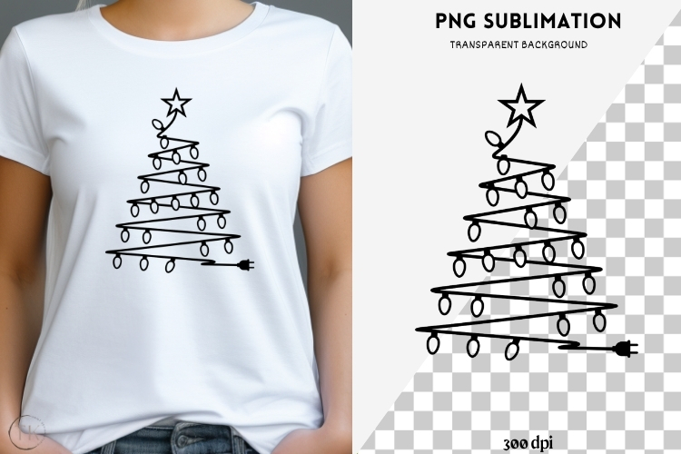 Christmas tree silhouette png design for T-shirts
