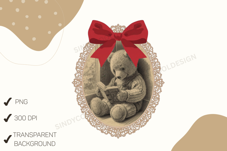 Vintage Bear with Berries Shabby Chic