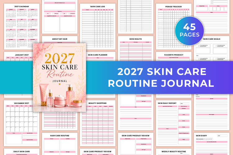 2027 Skin Care Routine Journal | Beauty Planner, Skin Care