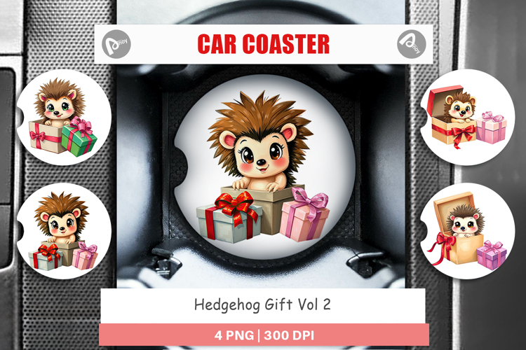 Car Coaster Hedgehog Gift