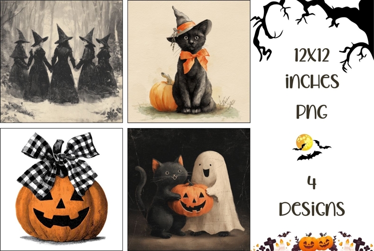 Vintage Halloween Backgrounds, Spooky Digital Papers