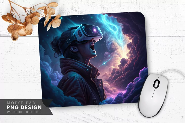 Cosmic VR Experience Mouse Pad PNG Design