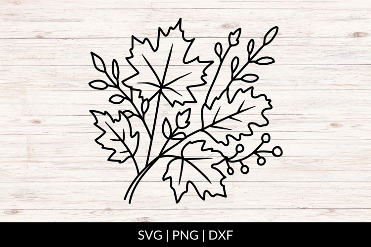 Hand Drawn Fall Leaves Arrangement SVG