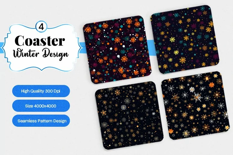Square Coaster winter snow Sublimation