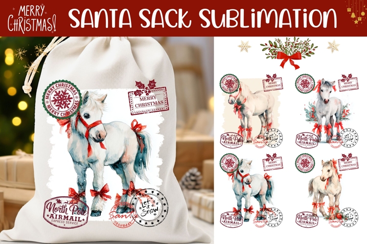 Christmas Horse Santa Sack, Winter Horse Santa Sack Designs