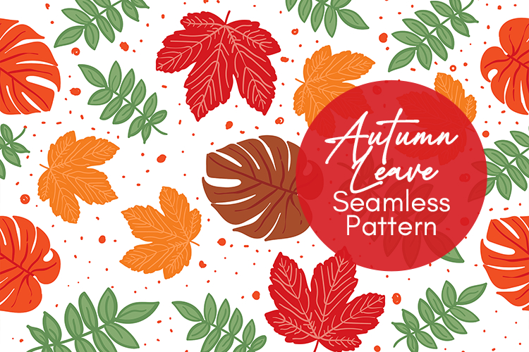 Autumn Leaves Seamless Pattern PNG