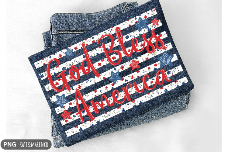 God Bless America PNG | Preppy Fourth of July PNG