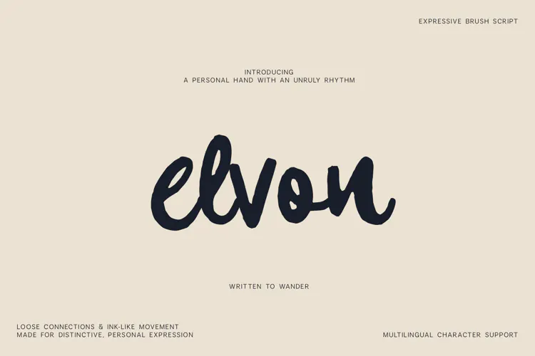 Elvon Expressive Handwritten Brush Font