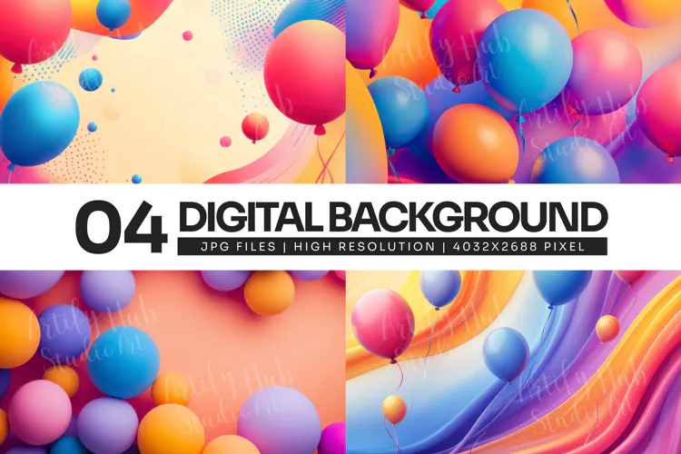 Colorful Balloon Abstract Digital Background