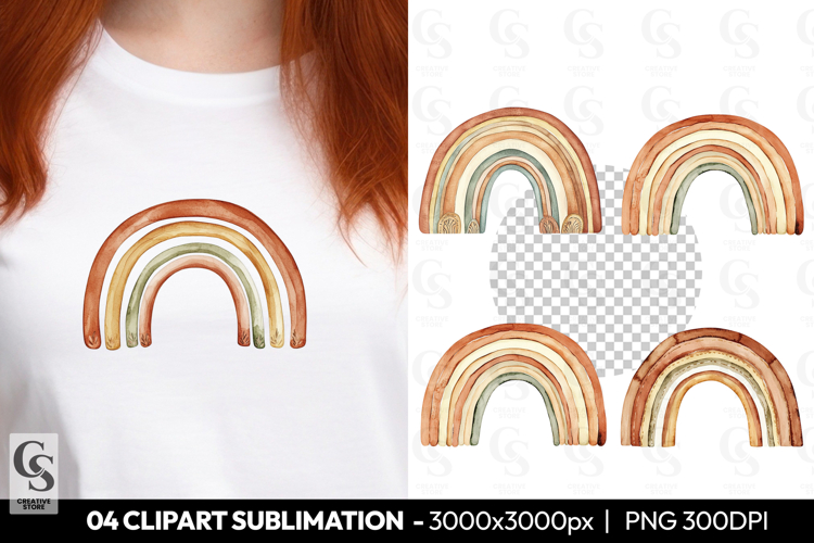 Boho Rainbow Clipart Image 2