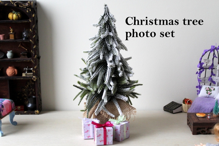 Christmas dollhouse photography set digital download X-mas