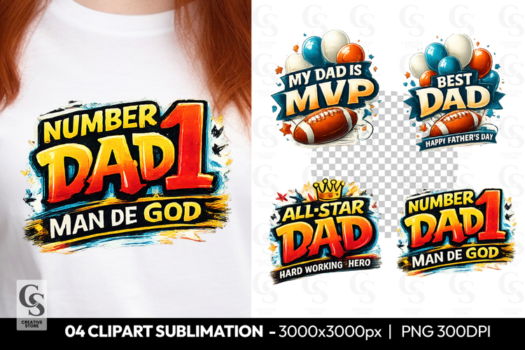 Number 1 Dad Sublimation Clipart PNG Design