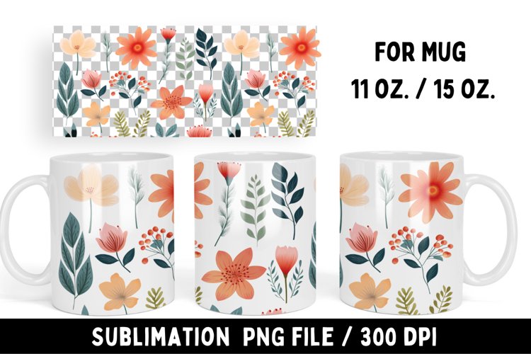 Watercolor flower design coffee mugs, floral mug gifts
