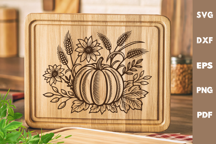 Pumpkin SVG, Fall, Cutting board, Laser cut, Cricut svg
