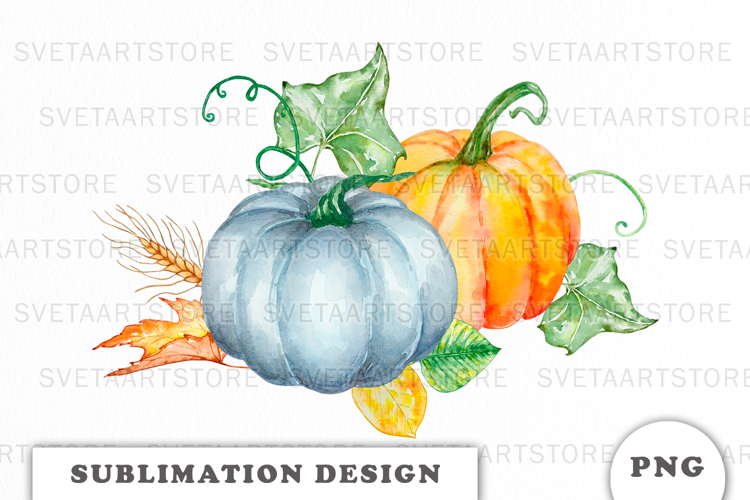 Watercolor Autumn Pumpkins png