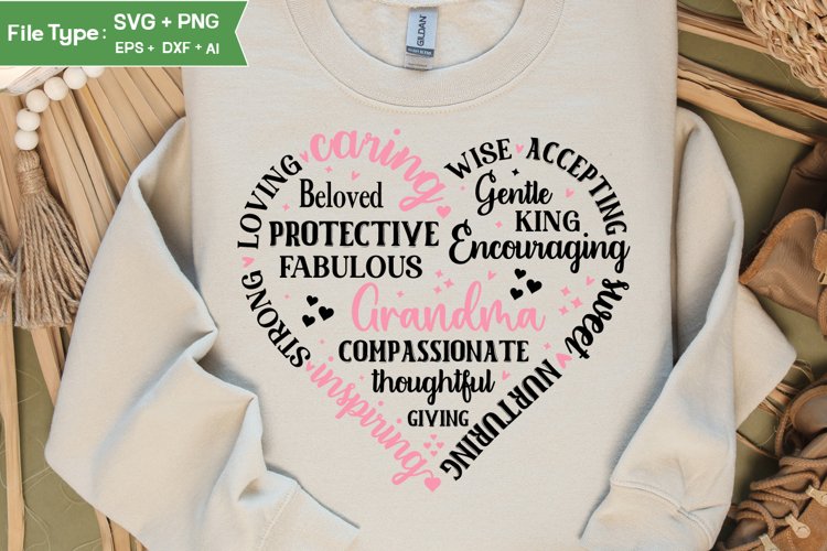 Grandma Heart Svg