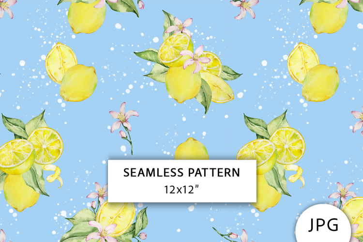 Lemons Seamless Pattern, Digital Paper