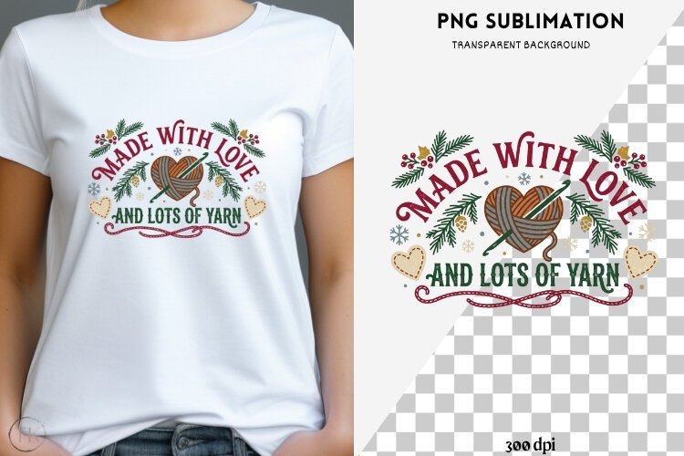 Christmas crochet png design for T-shirts example image 1