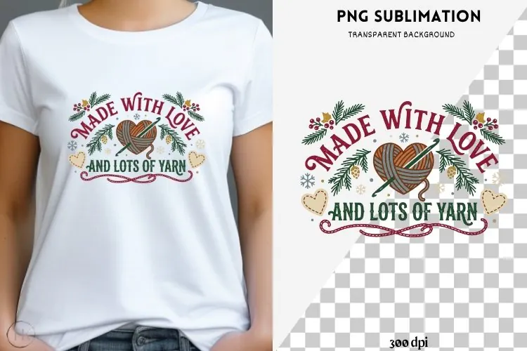 Christmas crochet png design for T-shirts