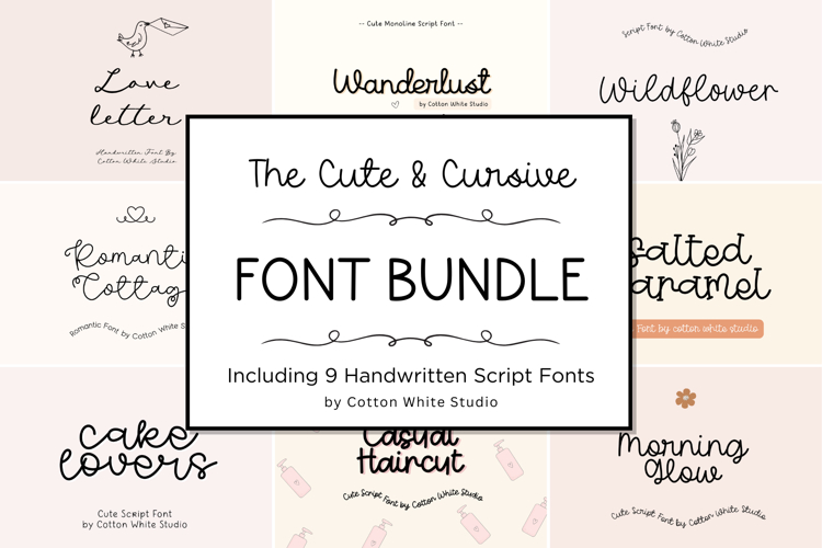 The Cute and Cursive Font Bundle