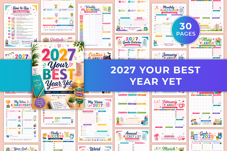 2027 Your Best Year Yet Planner | Goal Setting, Monthly