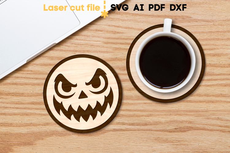 Halloween Coaster SVG laser cut file for Glowforge