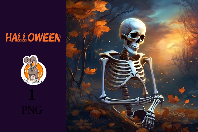 skeleton , halloween, pumpkin
