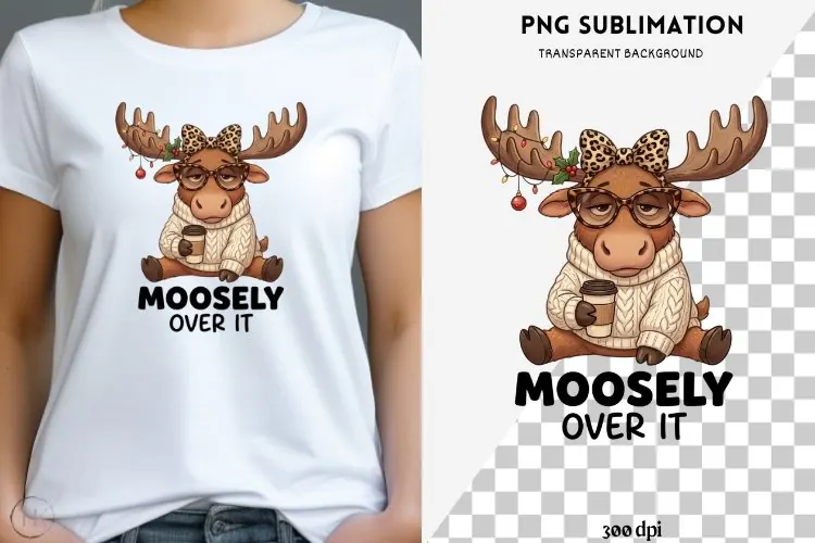 Funny Christmas animal quote png design for T-shirts