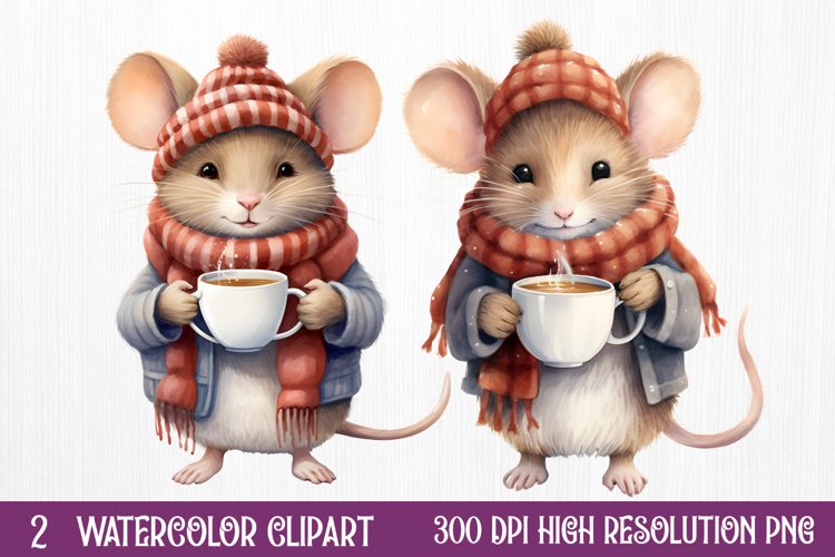 Christmas Animals Coffee Sublimation Clipart, Christmas PNG