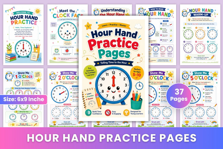 Hour Hand Practice Pages example image 1
