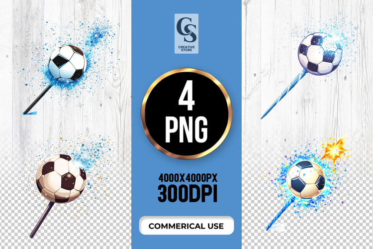 Magical Soccer Wand Sparkle Clipart Sublimation PNG
